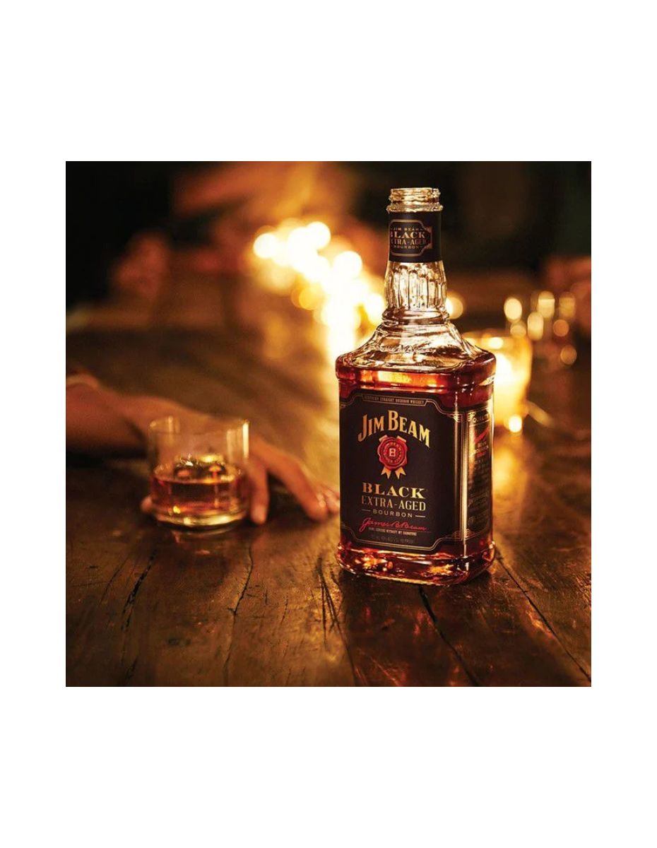 Whisky Jim Beam Black Bourbon Extra Aged 1 litro com Cartucho